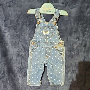 OshKosh B'gosh Denim Polka Dot Overalls